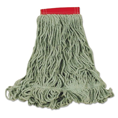 Rubbermaid Commercial Super Stitch Blend Mop Heads, Cotton/Synthetic, Green, Large, PK6 FGD25306GR00